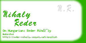 mihaly reder business card